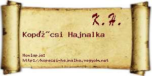 Kopácsi Hajnalka névjegykártya