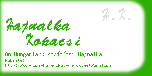 hajnalka kopacsi business card